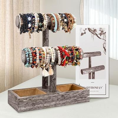 TOPNEW 4 Tier Wooden Bracelet Holder, Bangle Watch Necklace Display Storage  Jewelry Holder Stand Display Organizer, Brown - Yahoo Shopping