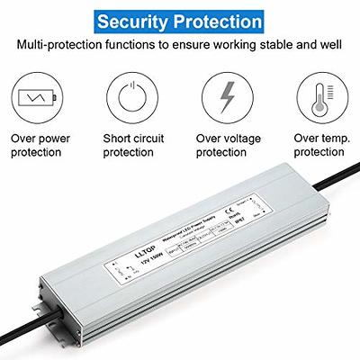 LED Power Supply 150 Watts LLTOP Waterproof IP67 LED Driver 100-264V AC to 12V  DC 12.5A Low Voltage Transformer Converter Ultra Slim Power Adapter for  Indoor Outdoor LED Lights - Yahoo Shopping
