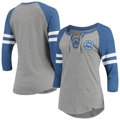 Women's New Era Navy/Gray Dallas Cowboys Lightweight Lace-Up Raglan T-Shirt