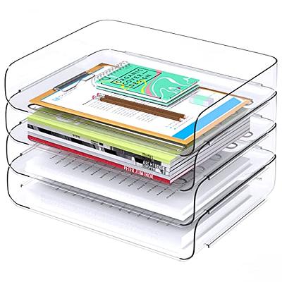 Acrylic Desk Organizer Clear Paper Tray File Storage for Office