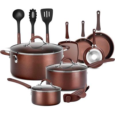 14-Piece Nonstick Cookware PTFE/PFOA/PFOS-Free Heat Resistant