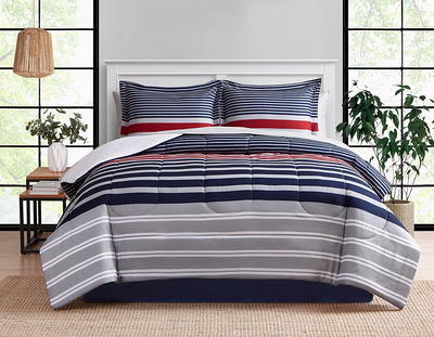 Mainstays Blue 8 Piece Bed in a Bag Comforter Set With Sheets, King 