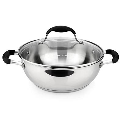 Bergner Stainless Steel Nonstick Stir Fry Pan With Lid 12 - Office