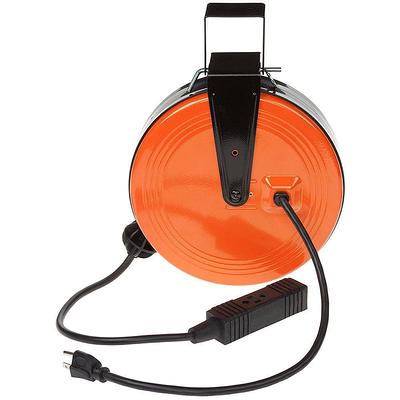 BLACK+DECKER Retractable Extension Cord, 50 ft with 4 Outlets - 14AWG SJTW  Cable - Outdoor Power Cord Reel 