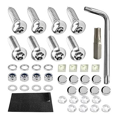 Anti Theft License Plate Screws Kits, Rustproof Stainless Steel Mounting  Hardware for Car Tag Plate Frames Covers, Button Head Torx Bolts Fasteners  Kits for Auto Front and Back License Plates - Yahoo