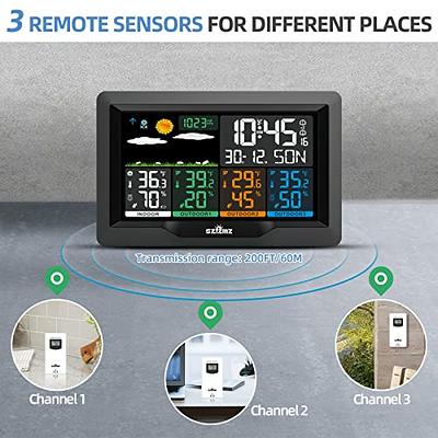 Weather Stations Wireless Indoor Outdoor with Multiple Sensors, SZFZMZ  Color Display Weather Station Indoor Outdoor Thermometer Wireless Weather  Forecast Station, Digital Atomic Clock with Backlight - Yahoo Shopping