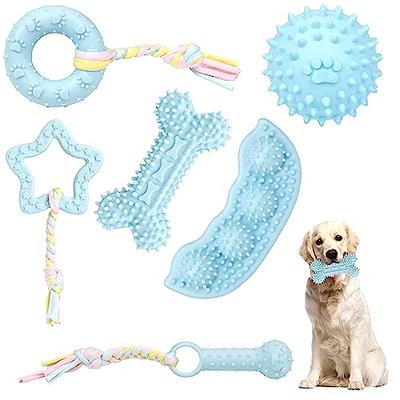 Dog Teething Toys for Puppies - Squeaky Plush for Puppies to Keep Them Busy,  Anxiety Relief. Dog Toys For Small Dog. Teething Chew Toys With Rope 100%  Cotton, Durable, Safe Interactive Dog