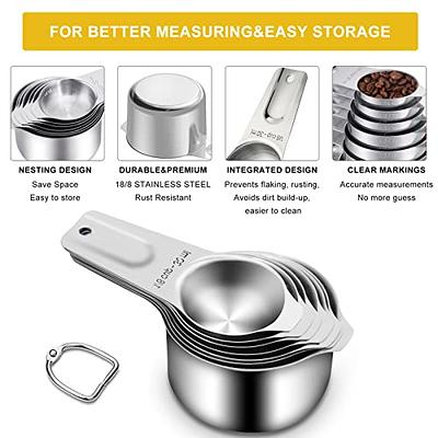 Magnetic Measuring Cups Set Stainless Steel Heavy Duty Metal Measuring Cups  for Dry and Liquid Ingredients (black) - Yahoo Shopping