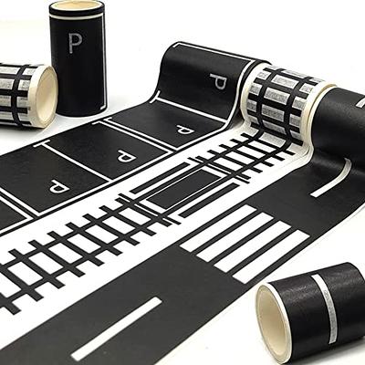 Play Road Tape for Toy Cars Trains 6-Pack Black Car Track Tape