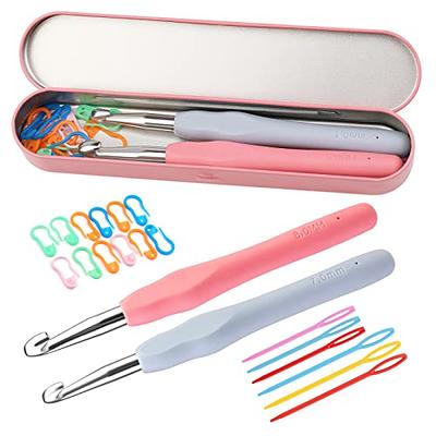 Crochet Hooks, 7.0mm-8.0mm Crochet Hook Set, Ergonomic Crochet Hooks,  Crochet Needles Set with Plastic Big Eye Needle Case Gourd Pin for  Arthritic Hands Beginners DIY Knitter - Yahoo Shopping