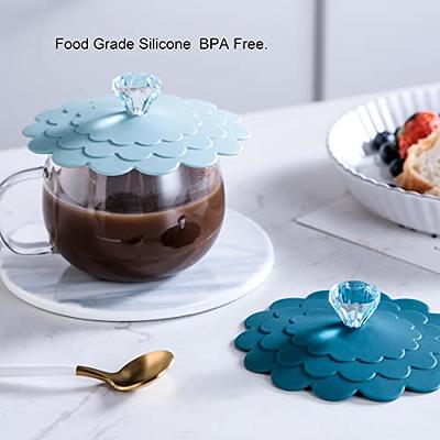 6-Pack: Leak-Proof and Dustproof Silicone Cup Cover for Ceramic Tea Cups and Water Cups