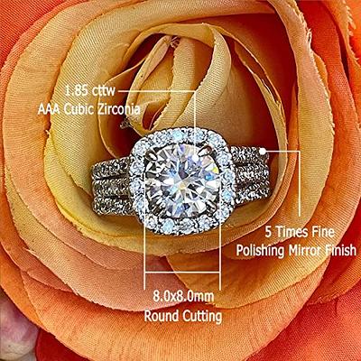 Gold Plated Cubic Zirconia Engaement Ring Set