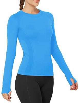 MathCat Seamless Workout Shirts for Women Long Sleeve Yoga Tops Sports  Running Shirt Breathable Athletic Top