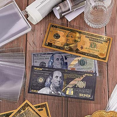  Jutieuo 25-Count Dollar Bill Holders Transparent Bill Sleeves  Clear Currency PVC Protectors for Regular Bills Money Banknotes and Stamp  Collecting Supplies, 6.8 x 2.9 Inch : Office Products