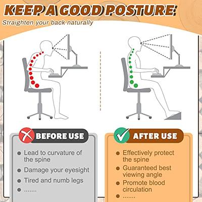 Large Size Foot Rest for Under Desk with 3 Adjust Heights - Memory Foam  Foot Stool - Back, Lumbar, and Knee Pain Relief - Perfect for Office, Home