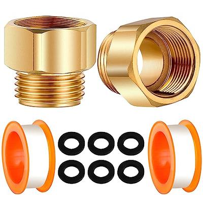 2 Pack Hose Bib Adapter Set Include 2 Brass Fine Thread Hose Adapter  1-1/16Inch Fine Thread (Female) to 3/4 GHT Male Hoses,6 Washers and 2  Plumbers Tape for Outdoor Faucet Repair - Yahoo Shopping