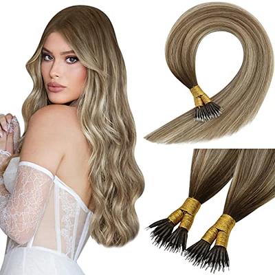 Sunny Micro Loop Hair Extension Human Hair Medium Brown Remy Hair Micro  Ring Straight Hair 50g 18inch 