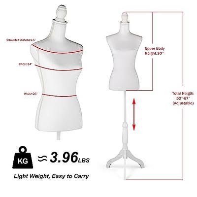 HAORUI Female Mannequin Torso Dress Form Height Adjustable Pinnable Mannequin Body with Sturdy Tripod Stand for Sewing Dressmaker Home Decor Jewelry 