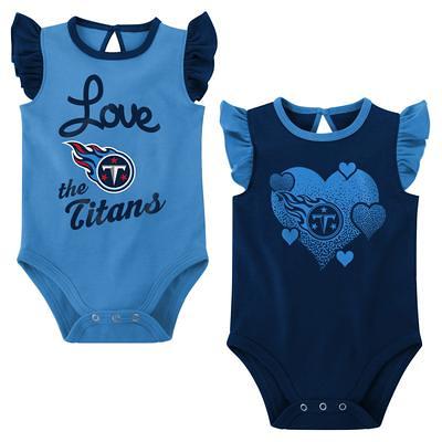 Tennessee Titans Girls Infant All Dolled Up Three-Piece Bodysuit, Skirt &  Booties Set - Heather Gray/Navy