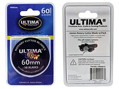 Ultima 60mm Rotary Cutter Blades – 10 Blades Per Pack – Fits Most Rotary  Cutters Including Fiskars, Olfa, Martelli and TrueCut – Cuts Quilting  Fabric, Leather, and More - Yahoo Shopping