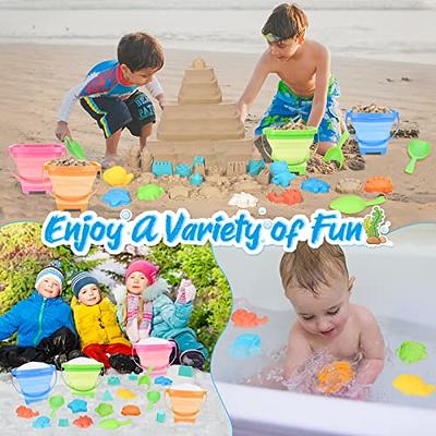 Beach Toys Sand Toys Set for Kids, Collapsible Sand Bucket and