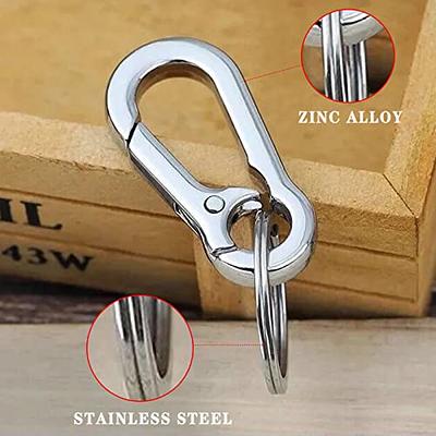 WLLHYF 2 Pieces Metal Keychain Carabiner Clip Key Ring Chain Holder with  Keyring Clips Men Silver Keychain Hook Organizer for Car Keys Purse Finder  - Yahoo Shopping