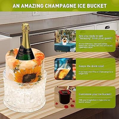 Champagne Ice Bucket Mold DIY Ice Bucket Mold, Ice Mold Wine Bottle  Chiller, Wine Chiller Ice Mold, Customized Champagne Bucket Ice Mold with  Flower 