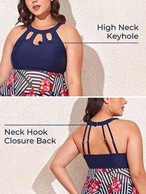  Women's Flowy Swimdress Plus Size Tankini Swimsuits