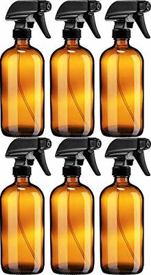 4 Pack 500ml Amber Glass Spray Bottle with Trigger Sprayer for Essential  Oils Cleaning Aromatherapy 16 Oz Empty Refillable Brown