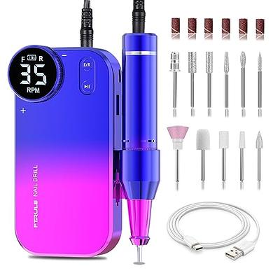 35000RPM Professional Nail Drill Machine, Kredioo Pro Electric Drill for  Acrylic Nails Rechargeable Portable with 6 Bits, Sanding Bands, Cordless  Efile for Gels Manicure Salon-PINK