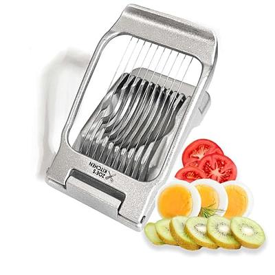 Zoe's Kitchen Good Grip Egg Slicer for Hard Boiled Eggs Heavy Duty  Professional Large Aluminum Egg Slicer with Stainless Steel Wires Kitchen  Aid Egg, Strawberry Slicer Hard Boiled Egg Cutter (Silver) 