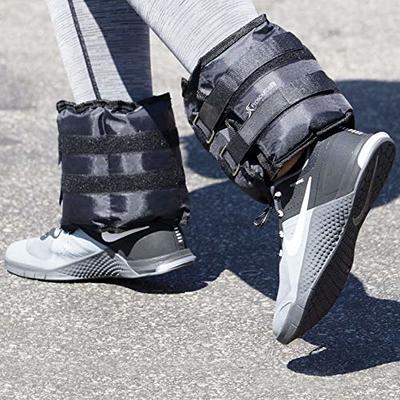 Adjustable Ankle Weights 1 To 2/5/10/20 LBS Pair with Carry Bag -  Breathable Fabrics, Reflective Trim - Strength Training Leg Wrist Arm Ankle  Walking