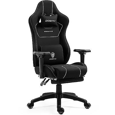 Dowinx Gaming Chair Fabric with Pocket Spring Cushion, Massage Game Chair  Cloth with Headrest, Ergonomic Computer Chair with Footrest 290LBS, Black