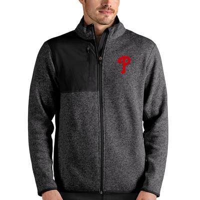 Philadelphia Phillies Antigua Team Quarter-Zip Pullover Top - Black