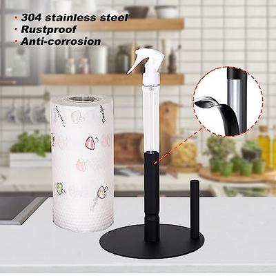 Paper Towel Holder with Spray Bottle,Stainless Steel Countertop Paper Towel  Holder for Kitchen Bedroom and Bathroom, One-Handed Operation Kitchen Paper  Towels Holder with Non Slip Weighted Base Black - Yahoo Shopping