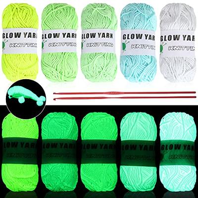 Extended 5 Roll Glow in The Dark Yarn DIY Glow Yarn 675 Yards