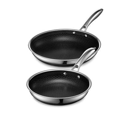 HexClad 10 inch Hybrid Stainless Steel Wok Pan, Nonstick, Black