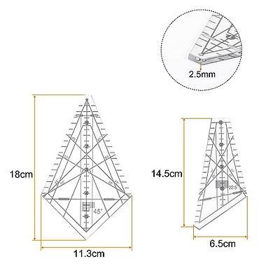 HARFINGTON 1 Set Art Ruler Squedge 12 Inch 22.5° 45° Template Acrylic  Sewing Quilting Ruler DIY Patchwork Tool for Tailors Quilting Craft Art,  Transparent - Yahoo Shopping