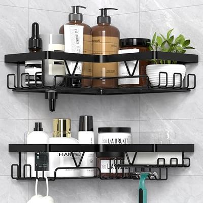 Dracelo Black 4-Tier Adjustable Shelves Shower Caddy Corner for