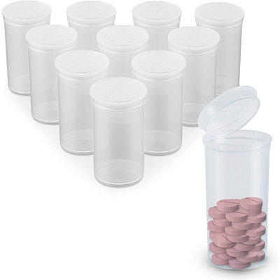 20 Pack Empty Pill Bottles with Pop Top Caps, 30 Dram Medicine Containers,  Prescription Vials with Lids (Green)