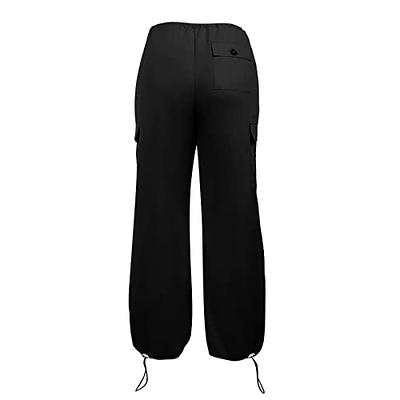 QYANGG Baggy Cargo Pants Women High Waist Pants for Women Loose Pocket  Jogger Straight Wide Leg Y2K Cargo Pants Brown