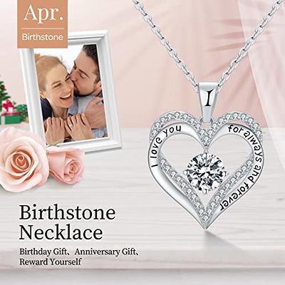 Gifts for Mom Preserved Real Rose with Necklace Gift Set, Sterling Silver Love Heart Cubic Zircon Pendant Necklace with Gift Box A, Women's, Size: One