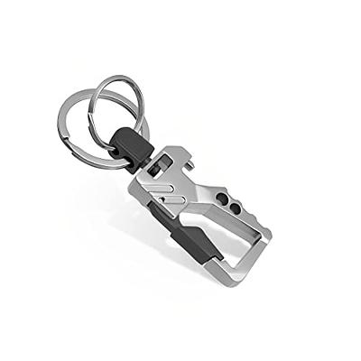 Heavy Duty EDC Key Chain, Zinc Alloy Bottle Opener with 2 Key Rings,  Tactical Carabiner Keychain with Clip for Men and Women (Black/Silver) -  Yahoo Shopping