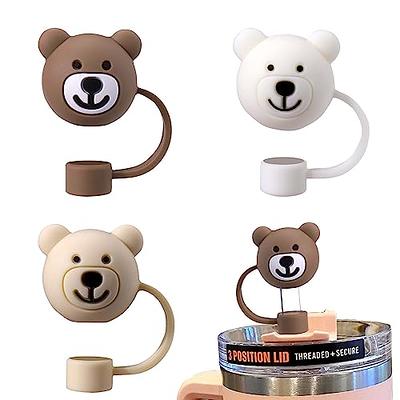 AIERSA Straw Cover for Stanley Cup,3Pcs Bear Straw Covers