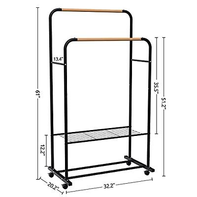 with 2-Tier Storage Shelf Metal Clothesdouble Hanging Freestanding