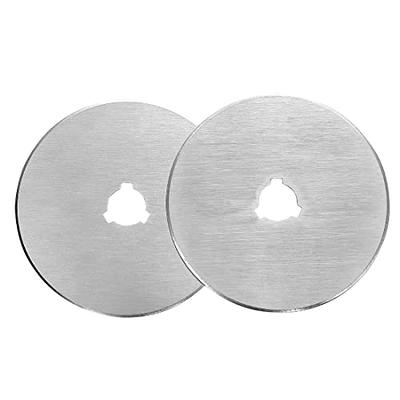 2 Pieces 45 mm Perforating Rotary Replacement Blades 45 mm Rotary Cutter  Blades with Plastic Box for Crochet Edge Cutting Crafting Sewing Leather  Paper Cardstock