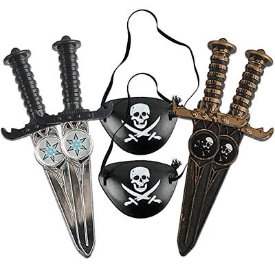 JOYIN 10 Piece Halloween Pirate Costume Accessories, Pirate Cosplay Role  Play Set Decoration for Kids(Hook, Eye Patch, Treasure Box, Necklace,  Sword