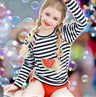 Nytabbe Girls Swimsuit Size 7-8 Long Sleeve Rash Guard Set 2 Piece Swimwear  for Toddler Girls Bikini Bottom with UPF 50+ Sun Protection Watermelon -  Yahoo Shopping