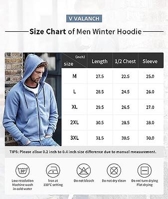 V VALANCH Mens Sweaters Black Zip up Hoodie Heavyweight Winter