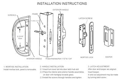 Storm Door Interior Latch with 1-3/4 Screw Holes - Silv